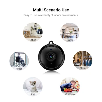 Mini WiFi Kamera Judesio Dvi Balso Įspėjimo Lauko IP Kamera, Garso Naktinio Matymo Vaizdo stebėjimo kamerų Surveillan Smart Home 1080P Saugumo DVR
