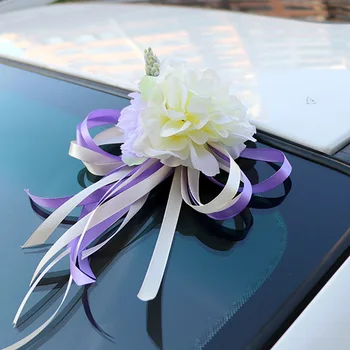 2021 Naujas Šilko Juostelės, Gėlių Vestuves Dirbtinės Gėlės, Vestuviniai Automobilių Veidrodžio Durų Apdaila vestuvių namų dekoro