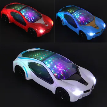 Vaikai 3D Electric Car Modelis Žaislas Su Muzika, Mirksi LED Šviesos Automobilių Sporto Transporto priemonės Švietimo Universaliųjų Automobilių, Lauko Žaislai Berniukams