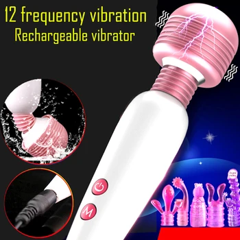 Belaidžio Vibratorių AV Vibratorius Magic Wand Moterų Klitorio Stimuliatorius USB Įkrovimo Massager Sekso Žaislai, Raumenų Suaugusieji