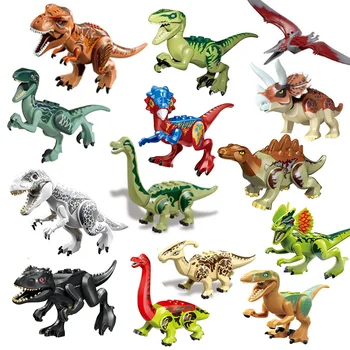 8 VNT./Daug Juros periodo Dinozaurai Žaislų Pasaulyje Tyrannosaurus Rex Pterosaur Velociraptor Surinkti Blokai Dovana Berniukams Vaikai