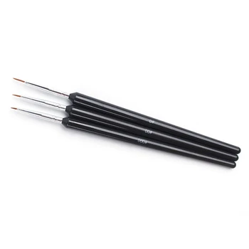 3Pcs/set Black Nagų Šepetėliai Nustatyti Profesinės Nagų Dotting Pen 