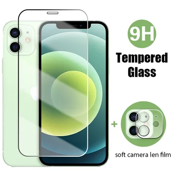 2IN1 screen protector, iPhone 11 12 7 8 6 6S XS Plus Pro Max Mini minkštas vaizdo kameros objektyvas kino grūdintas stiklas iphone XR SE 2020 X