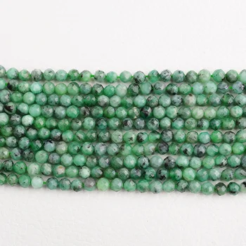 1 stendas gamtos 4.2 mm Emeraldd briaunotas apvalus karoliukai papuošalai priėmimo dizainas