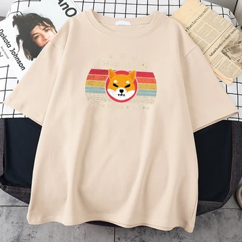 Shiba Inu Kietas Šuo Spausdinimo Moterų T Shirts Gatvės Mados Laisvi Marškinėliai Cartoon O-Kaklo Drabužių Vasaros didelio Dydžio Marškinėlius Moterims
