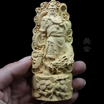 Dongcode,ranka raižyti boxwood,medinės Maitrėjos Budos pakabukas skulptūra rankena vienuolika cm