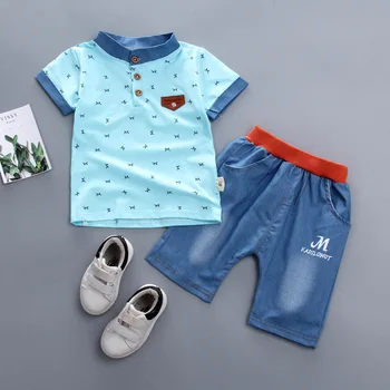 Kūdikių berniukų drabužiai rinkiniai vasaros naujagimiui medvilnės marškinėliai+šortai 2vnt tracksuit už bebe berniukai mažylis mielas kostiumus bėgiojimui komplektai