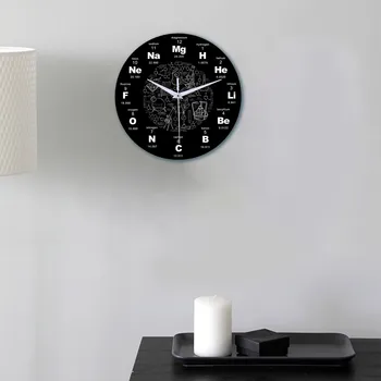 Chemija Kūrybos Sieninis Laikrodis Silent Apvalus Laikrodis Homedeco Kambarį Reloj Sumalti Decorativo 2021 Naujas Часы На Стену