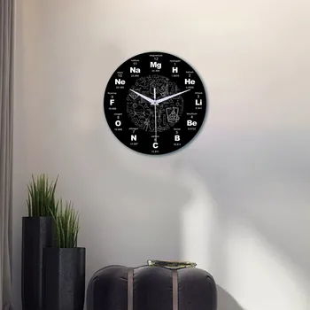 Chemija Kūrybos Sieninis Laikrodis Silent Apvalus Laikrodis Homedeco Kambarį Reloj Sumalti Decorativo 2021 Naujas Часы На Стену
