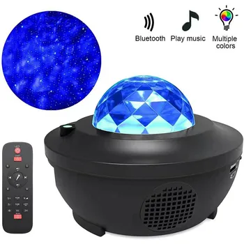 Garso Aktyvuotas LED Spalvinga Žvaigždėtas Dangaus Projektorius, Naktį Šviesos Blueteeth Muzikos Grotuvas USB Romantiška Projekcija Lempos Gimtadienio Dovana