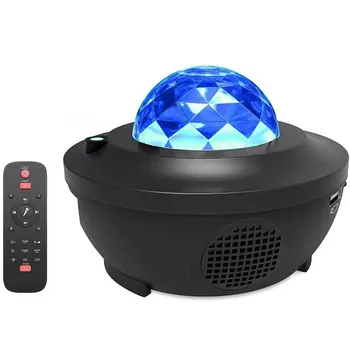 Garso Aktyvuotas LED Spalvinga Žvaigždėtas Dangaus Projektorius, Naktį Šviesos Blueteeth Muzikos Grotuvas USB Romantiška Projekcija Lempos Gimtadienio Dovana