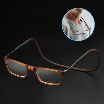 2021 aukštos kokybės TR magnetinio absorbcijos kabinti ant kaklo skaitymo akiniai vyrų ir moterų nešiojami magnetas skaitymo akiniai