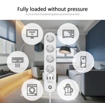 Wifi Tuya Smart Power Strip 4 ES Realizavimo 10A Kištukinis 3USB Įkrovimo lizdas Laikas Programėlė Balsas Kontrolės Dirbti Su Alexa 