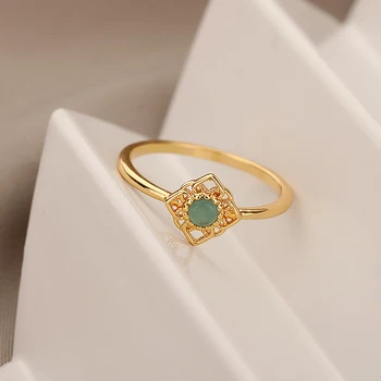 Paprastas Dizainas Gaisro Opals Žiedai Moterims, Papuošalai Senovinių Vestuvių, Sužadėtuvių Žiedai Anillos Nerūdijančio Plieno Žiedas Aukso Opals Žiedas