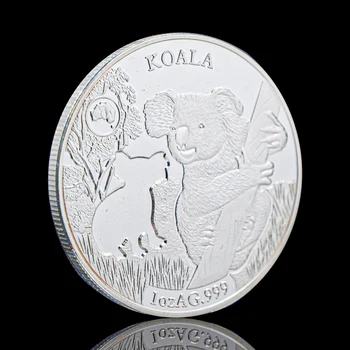 Sidabro Padengtą Gyvūnų Koala 1oz Saliamono Salos Suvenyrai Progines Monetas Medalis Karalienė Kolekcines Monetos Dovana Iššūkis