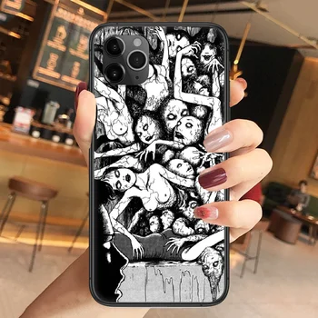 Junji Ito Siaubo Anime Telefono Padengti Korpuso iphone 5 5s se 2 6 6s 7 8 12 mini plus X XS XR 11 PRO MAX black tpu apvalkalas minkštas