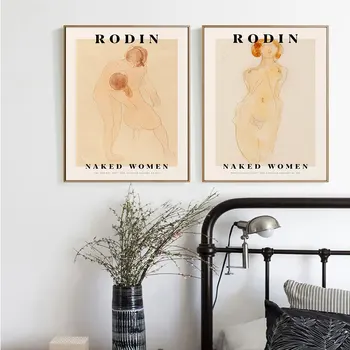 Auguste Rodin Plakatas Nuogas Moteris Šokių Drobė, Tapyba, Eskizas, Matisse Meno Spausdinti Modernios Sienos Nuotrauka Už Kambarį Namų Dekoro