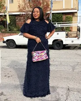 Naujas stilius Afrikos Moterų drabužių mados Speciali vilnos audinio laisvi ilga suknelė, dydis XL, XXL