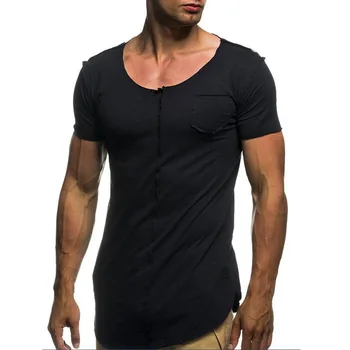 C1177-Vasaros nauji vyriški marškinėliai kieto spalvų slim tendencija atsitiktinis trumparankoviai mados