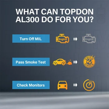 Topdon AL300 OBD2 Automobilių Diagnostikos Įrankis Visiškai OBDII Skaitytuvas Kodas Reader 