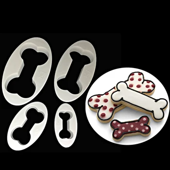 4pcs Plastiko Slapukas Sausainiai Cutter Šuns Kaulų Forma Slapukas Pelėsių Minkštas Tortas Dekoravimo Priemonės, Konditerijos Kepimo Virtuvės Įrankiai