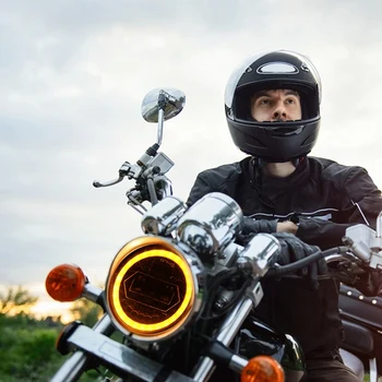 5.75 Colių LED Žibintų 200W LED Motociklo priekinis žibintas už Dyna Street Bob Super Wide Glide Low Rider Naktį Lazdele Traukinys