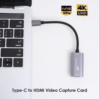 Vaizdo Įrašymo Dongle Adapterį, HDMI suderinamus Buitinių Kompiuterių Saugos USB C Tipo Užfiksuoti Kortelės 4K Dalys Kameros, Įrašymo