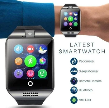 Q18 Dial Ryšio Smart Watch Vyrai Moterys Fasion смарт часы Paramos Sim TF Kortelės Telefono Fitness Tracker Kamera Smartwatch 