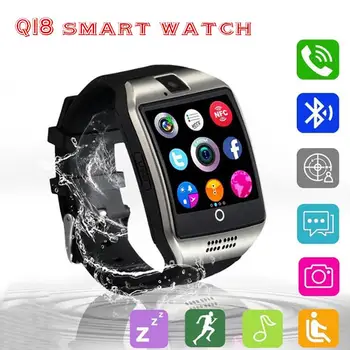 Q18 Dial Ryšio Smart Watch Vyrai Moterys Fasion смарт часы Paramos Sim TF Kortelės Telefono Fitness Tracker Kamera Smartwatch 