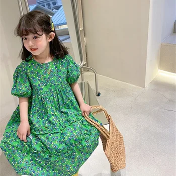 Mihkalev Žalia, Vaikams, Suknelės Mergaitėms Vasaros 2021 Drabužius Baby Girl Plisuotos Princesė Dress Vaikų Šalis Drabužių vestido