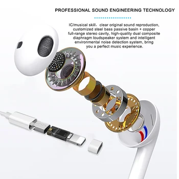 2021 Originalus Laidinis Žaibo ausines, iPhone 7 8 8P X XR XS Max sound In-Ear Stereo Ausinių Mikrofoną bei garso valdymo
