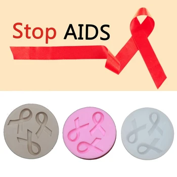 AIDS, Vėžys Sąmoningumo Lankas Keychains Silikono Formos Juostelės Laivapriekio Epoksidinės Dervos Pelėsis
