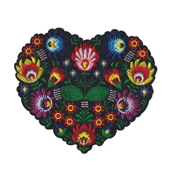 Meilė Širdies Povo Plunksnų Gėlių Pleistras Siuvimo Siuvinėtos Aplikacijos už Striukė Drabužių, Lipdukų Badge 