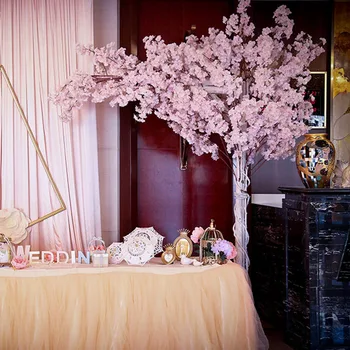 120cm Didelis Šifravimo Šilko Cherry Blossom Dirbtinių Gėlių Ravėjimas Arkos Apdaila Fone Vyšnių Filialas Wisteria Vynuogių Persikų