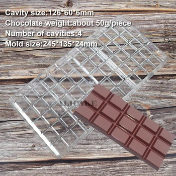 4 Ertmės Polikarbonato Šokolado Formų Plokštelės Forma Šokoladas Formų Plastikinių Kepimo Formą Tešla Bakeware Įrankiai