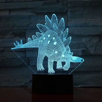 Led Nakties Šviesos Lempos Paauglys Juros periodo Parkas Stegosaurus Baterija Šiuolaikinės Apdailos Helovinas Pateikti Dovana 3d Lempos