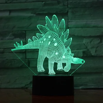 Led Nakties Šviesos Lempos Paauglys Juros periodo Parkas Stegosaurus Baterija Šiuolaikinės Apdailos Helovinas Pateikti Dovana 3d Lempos