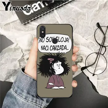 Yinuoda Argentina Quino Mafalda Mergina TPU Minkštas Telefono dėklas Padengti xiaomi mi 6 8 se note2 3 mix2 redmi 5 5plus pastaba 4 5 5