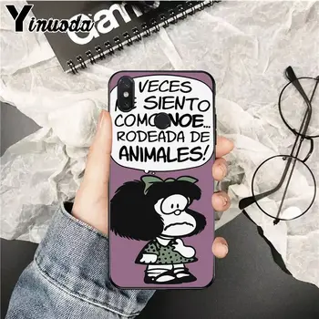 Yinuoda Argentina Quino Mafalda Mergina TPU Minkštas Telefono dėklas Padengti xiaomi mi 6 8 se note2 3 mix2 redmi 5 5plus pastaba 4 5 5