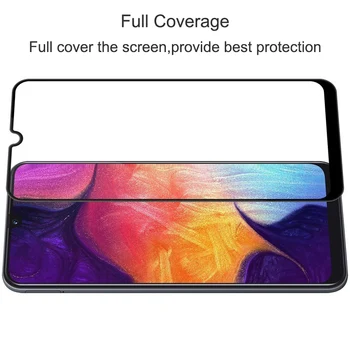 Visiškai Padengti Grūdinto Stiklo Samsung Galaxy A20 A10 A50 A40 A30 M10 M20 M30 Screen Protector for Samsung A70 A80 A60 Apsauga