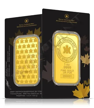1 OZ Kanados Klevo Lapas, Aukso Juosta tauriųjų metalų. Auksu Į Priklausomų Serijos Numeris Akrilo hermetiška Pakuotė Be Magnetizmo