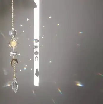 Celestial Crystal Saulės Gaudytojas už Lango Kabantys Krištolo Šviesos Gaudyklė Vaivorykštė 