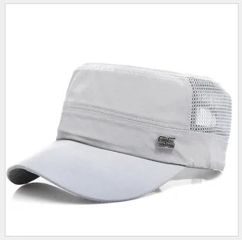 Unisex vasaros Karinio Stiliaus Skrybėlę Vilnos Berniukas Skrybėlę Bžūp Flat Top Travel Kariūnų Skrybėlę Beisbolo Kepuraitės, Juodos Kepurės Snapeliu