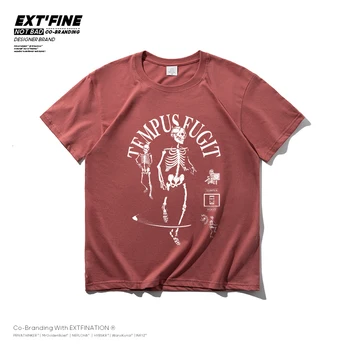 ExtFine Vasaros vyriški marškinėliai Negabaritinių Derliaus Vyras Marškinėliai Atsitiktinis Palaidų Viršūnes Žmogui 2021 Mados Spausdinti Pora Drabužiai