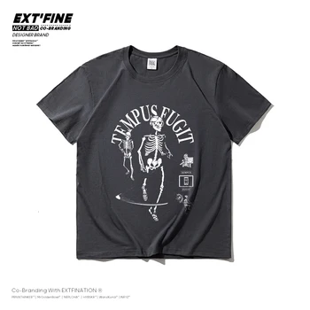 ExtFine Vasaros vyriški marškinėliai Negabaritinių Derliaus Vyras Marškinėliai Atsitiktinis Palaidų Viršūnes Žmogui 2021 Mados Spausdinti Pora Drabužiai