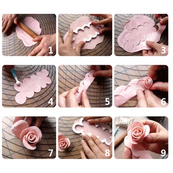 3Pcs Rose Žiedlapis Gėlės Cutter Tortas Minkštas Cutter Dekoravimo Pelėsių Cukraus Kepimo Formą Virtuvės Įrankis Kepimo Priedai Konditerijos Įrankis