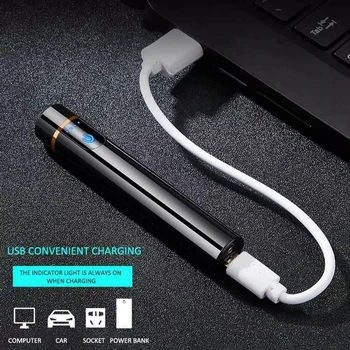 Cigarečių Elektros Lengvesni USB Įkrovimo Cilindro Galios Ekranas Prisilietimo Jutimo Volframo Mini Nešiojamos Vėjo Šviesos
