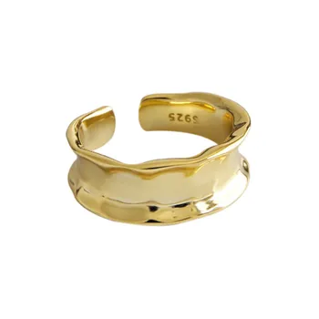 INALIS Paprastas Žiedas Moterims S925 Sterlingas Sidabro Asmenybės Pažeidimas Concavity Žiedas Mažas Minios Stiliaus Fine Jewelry Naujas
