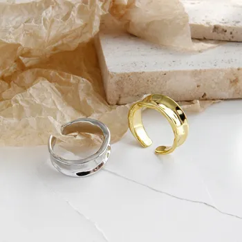 INALIS Paprastas Žiedas Moterims S925 Sterlingas Sidabro Asmenybės Pažeidimas Concavity Žiedas Mažas Minios Stiliaus Fine Jewelry Naujas