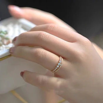 Žiedai Moterims Micro-įdėklai Kubinis Cirkonis Plonas Piršto Žiedą Mados Šaliai, Papuošalai, Dovana Kristalų Asmenybės Dizaino Žiedas